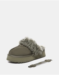 EVERAU - Australian Shepherd Ugg Waffle Curly Platform Cow Suede Upper House Shoes
