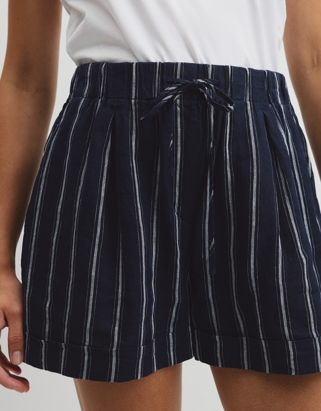 Country Road - Yarn Dyed Cuff Linen Short