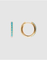 FAIRLEY - Turquoise Pave Midi Hoops