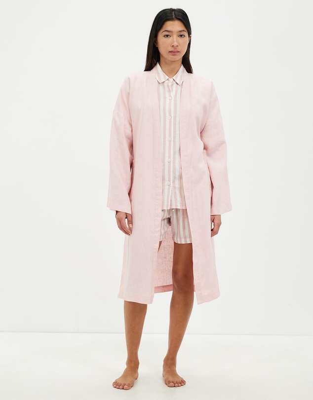 Gingerlilly - Mia Pink Linen Robe