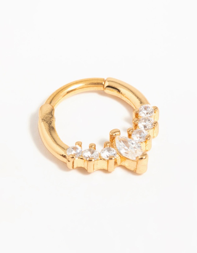 Lovisa - Gold Plated Surgical Steel Diamante Crown Ear Clicker