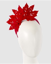 Max Alexander - Laser-Cut Red Winter Racing Fascinator