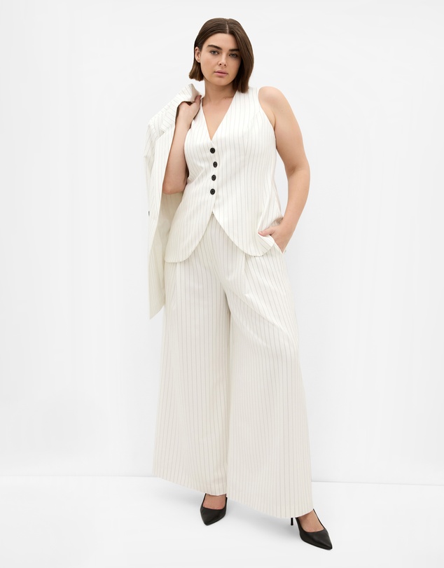City Chic - Pinstripe Wide Leg Pant