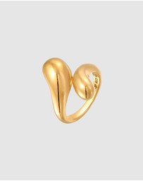 Elli Jewelry - Ring Gold-plated 925 Sterling Silver Ring - Resizable, Perfect for Party & New Year's Eve