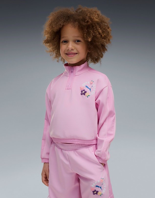 Puma - x DORA THE EXPLORER T7 Relaxed Half-Zip Crew Sweatshirt - Girls