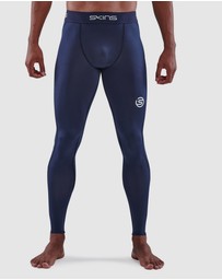 SKINS - SKINS Compression Men's Series-1 Running/Gym Long Tight Navy Blue