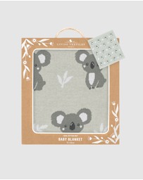 Living Textiles - Australiana Jacquard Blanket - Koala/Grey
