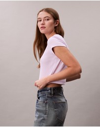 Calvin Klein Jeans - Monogram Logo Ribbed Baby Tee