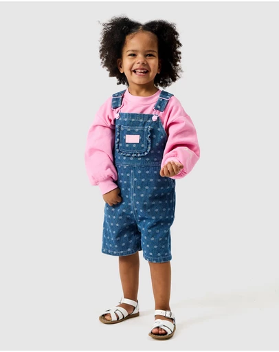 Goldie + Ace - Lightweight Denim Burton Shortall Overalls - ICONIC EXCLUSIVE - Babies-Kids