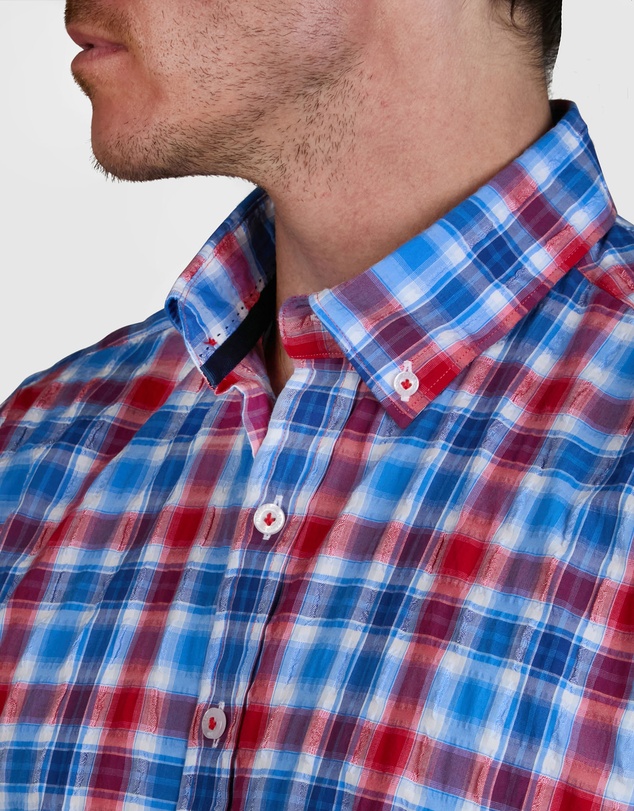 Abelard - Scarpe Seersucker Check Classic Fit Shirt