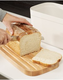 Joseph Joseph - Bread Bin with Bamboo Cutting Board Lid - White