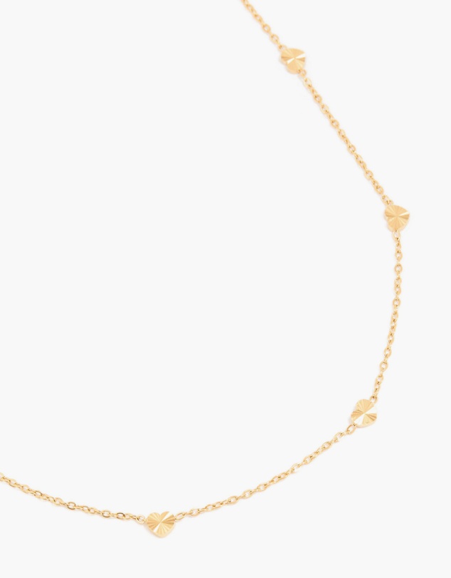 Lovisa - Waterproof Gold Plated Stainless Steel Micro Hearts Necklace