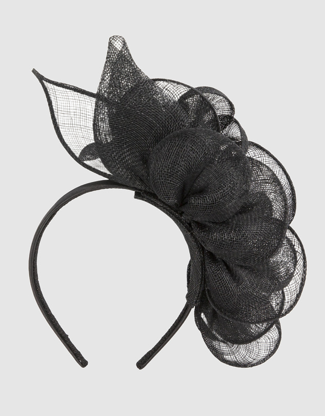 Max Alexander - Black Flower Sinamay Fascinator Headband