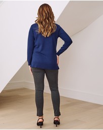 Angel Maternity - Jolie Maternity Polo Knit in Navy