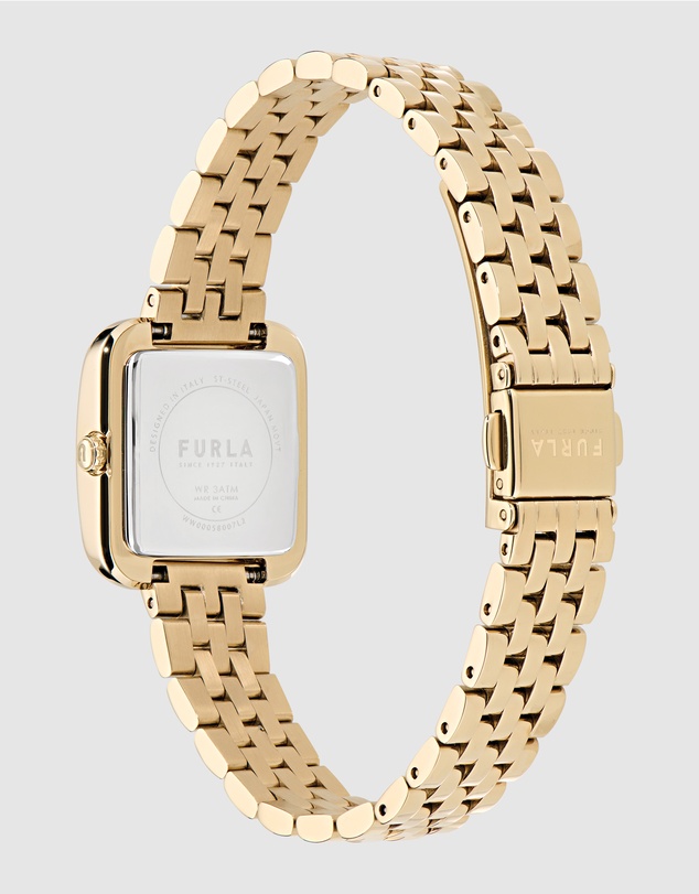 Furla - Diamante 27.5mm Square Green Dial with Gold-Tone Bracelet