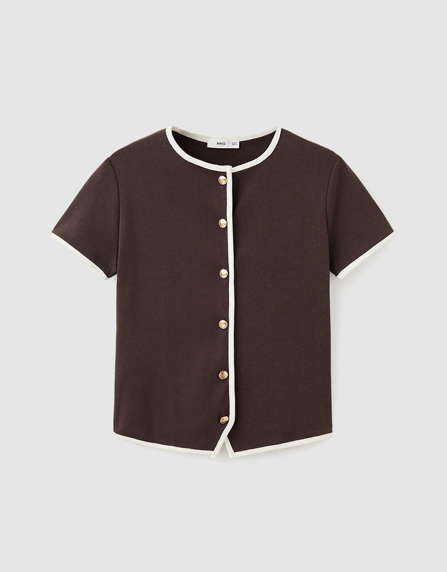 M.N.G - Buttoned Cotton T-Shirt