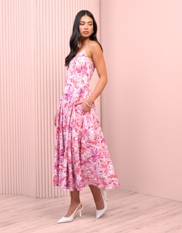 Azzurielle - Yaiza Strappy Full Skirt Dress