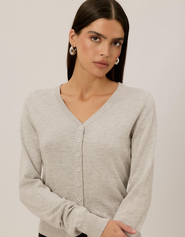 Tussah - Simone Cotton Blend V Neck Knit Cardigan