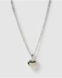 Arms Of Eve - Rose Heart Necklace - Silver