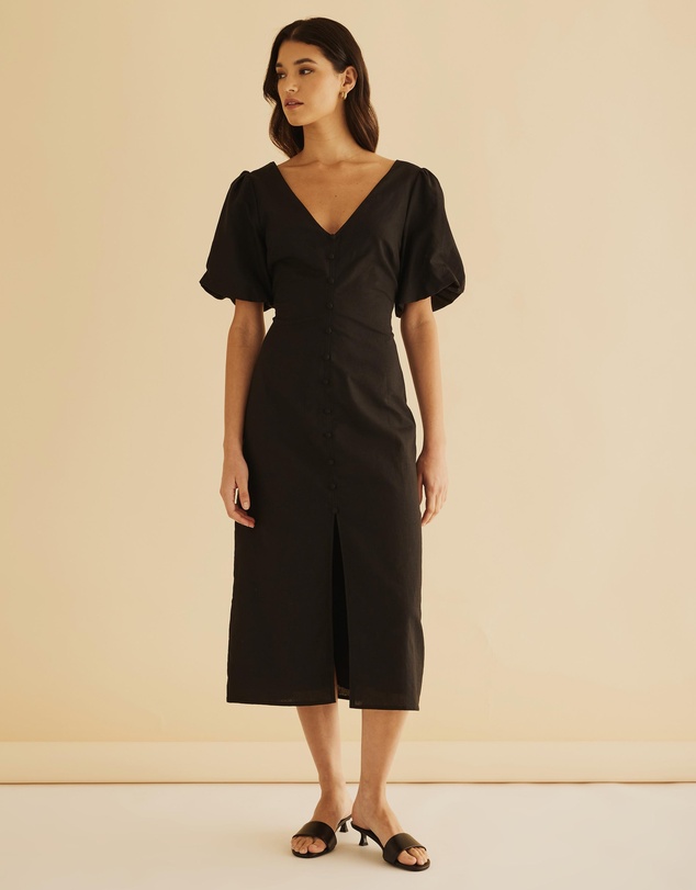 Atmos&Here - Billie Linen Blend Midi Dress