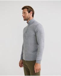 Oxford - Merino Zip Neck Pure Wool Pullover