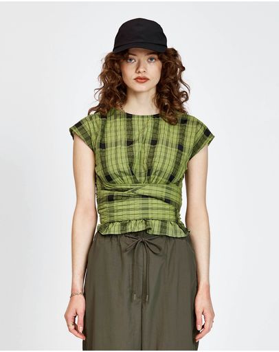 Olive Black Check