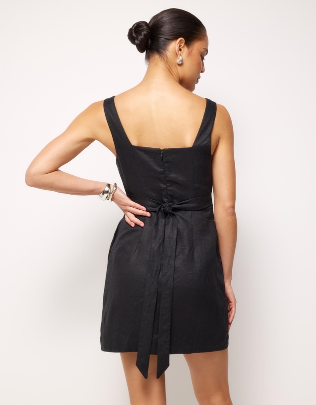 AERE - Kaili Linen Square Neck Mini Dress