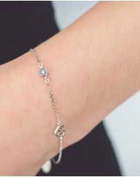 Georgini - Freshwater Pearl And Two Natural Diamond June Silver Bracelet