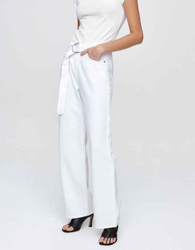 Marle - Belted Wide Leg Jeans