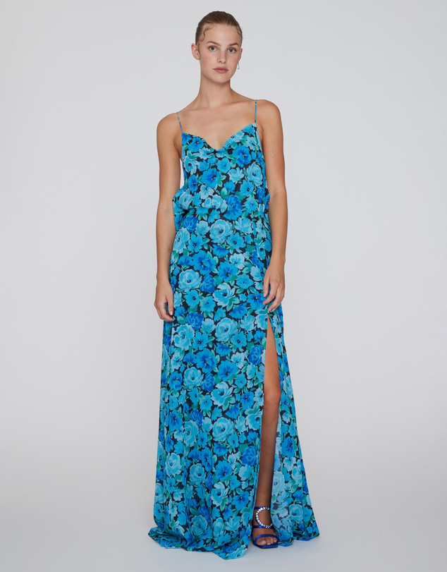 ROTATE - Chiffon Maxi Slit Dress