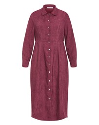 City Chic - Plus size Leia Long Sleeve Midi Dress - bordeaux