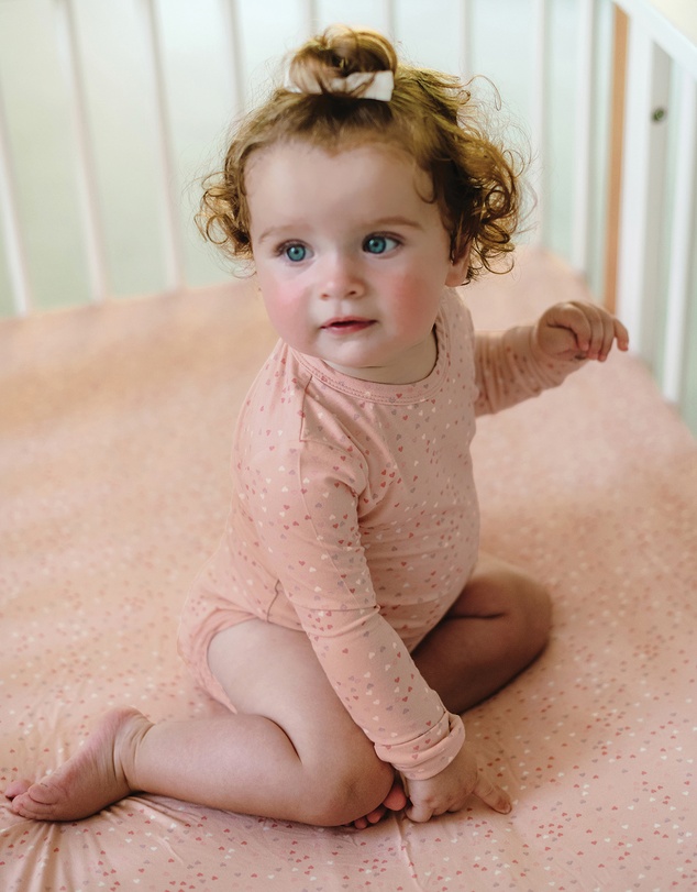 Kynd Baby - Comfy Bodysuit Long Sleeve in Pink Heart