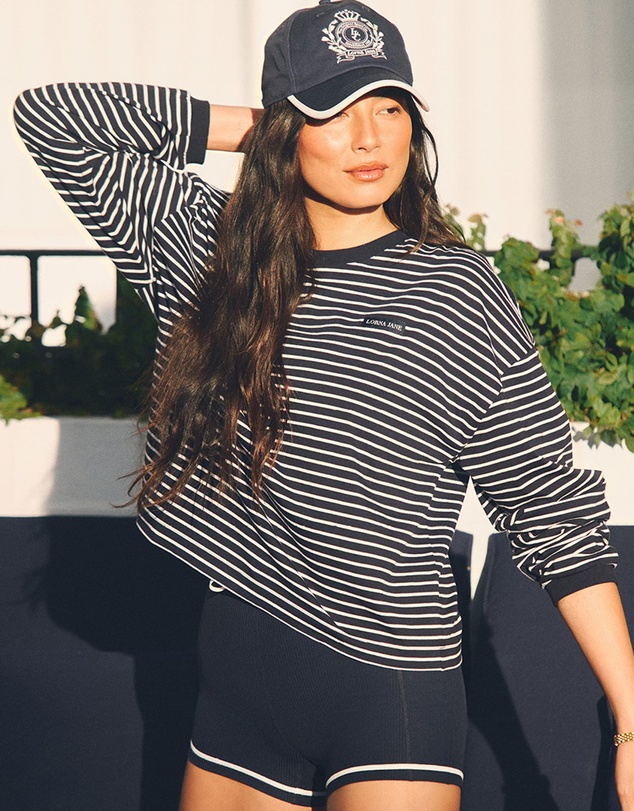 Lorna Jane - Summer Stripe Long Sleeve Lounge Top