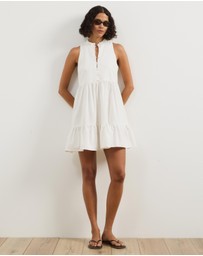 Atmos&Here - Aylah Tiered Linen Blend Mini Dress