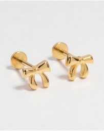 Lovisa - Gold Plated Surgical Steel Bow Flat Back Earrings