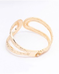 Lovisa - Gold Hammered Hinge Bangle