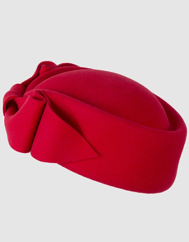Max Alexander - Felt Red Pillbox Hat