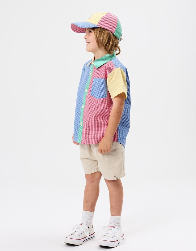 Goldie + Ace - Gingham Colour Block Holiday Shirt - Babies-Kids