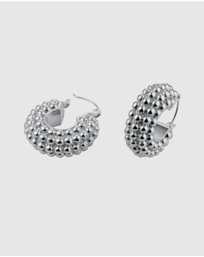 Rosefield - Bubble Silver-Tone Hoop Earrings