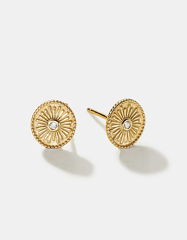 Ichu - Oval starlight stud gold