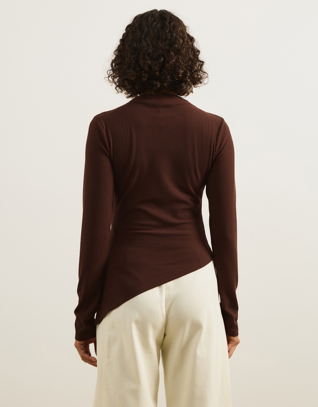 Atmos&Here - Long Sleeve Boat Neck Jersey Top