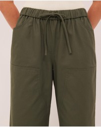 Calli - Panelled Cotton Wide Leg Twill Pants