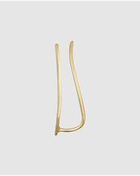 Elli Jewelry - Earrings Single Earclimber Ear Clamp Domed in 925 Sterling Silver Gold Plated