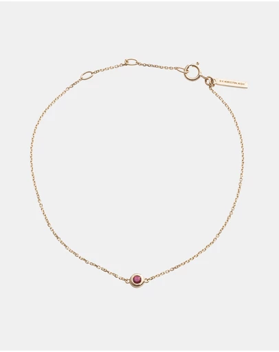 Kirstin Ash - Petite Birthstone Bracelet July Ruby