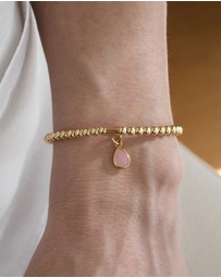 Von Treskow - Stretchy Bracelet with Pear Pink Opal