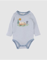 Bebe by Minihaha - Alvin Organic Stripe LS Bodysuit - Babies