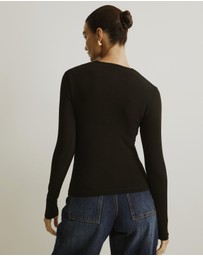 Atmos&Here - Cross Front Long Sleeve Top