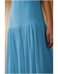 NEXT - Sleeveless Drop Waist 100% Cotton Crew Neck Midi Dress