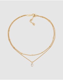 Elli Jewelry - Necklace Layer Crystal Ball 925 Sterling Silver Gold-Plated