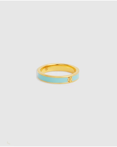 By Charlotte - Born to Bloom Enamel Ring - Cloud Blue